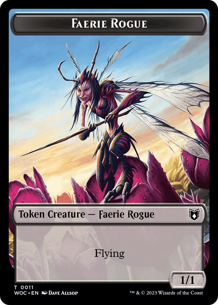 Faerie Rogue // Pirate (0011) Double-Sided Token [Wilds of Eldraine Commander Tokens] | Amazing Games TCG