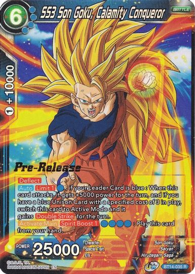 SS3 Son Goku, Calamity Conqueror (BT14-035) [Cross Spirits Prerelease Promos] | Amazing Games TCG