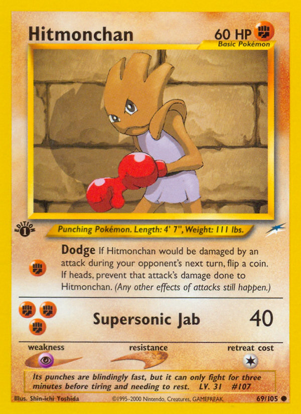 Hitmonchan (69/105) [Neo Destiny 1st Edition] | Amazing Games TCG