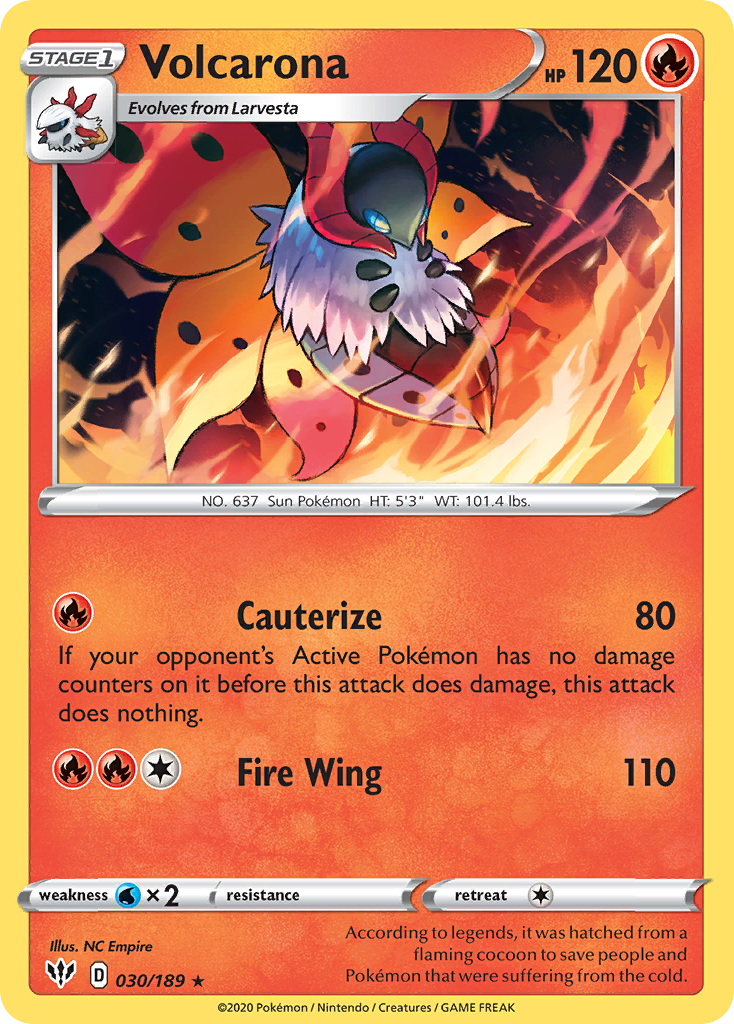 Volcarona (030/189) [Sword & Shield: Darkness Ablaze] | Amazing Games TCG