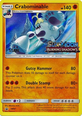 Crabominable (SM47) (Staff Prerelease Promo) [Sun & Moon: Black Star Promos] | Amazing Games TCG