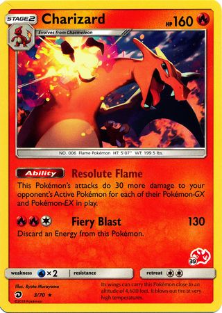 Charizard (3/70) (Charizard Stamp #39) [Battle Academy 2020] | Amazing Games TCG