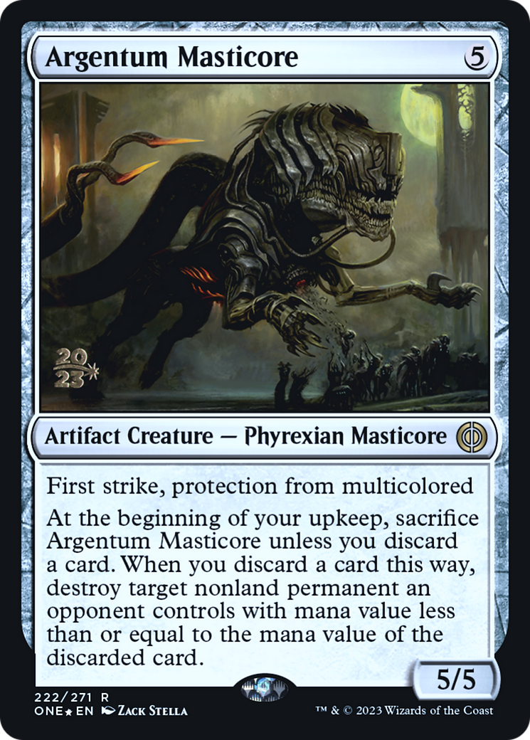 Argentum Masticore [Phyrexia: All Will Be One Prerelease Promos] | Amazing Games TCG