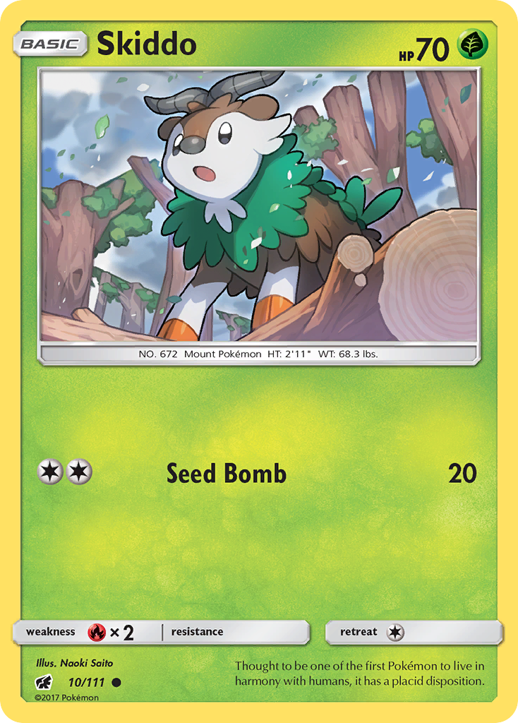 Skiddo (10/111) [Sun & Moon: Crimson Invasion] | Amazing Games TCG