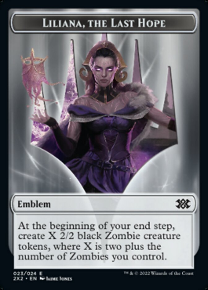 Liliana, the Last Hope Emblem // Spirit Double-sided Token [Double Masters 2022 Tokens] | Amazing Games TCG