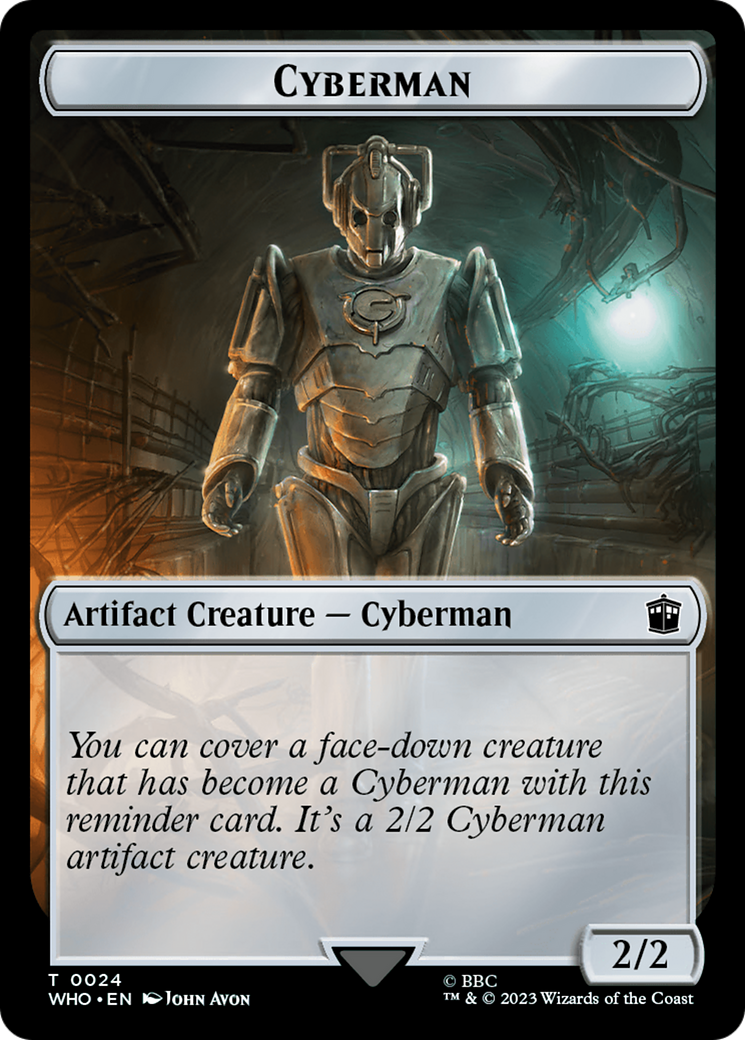 Human (0006) // Cyberman Double-Sided Token [Doctor Who Tokens] | Amazing Games TCG