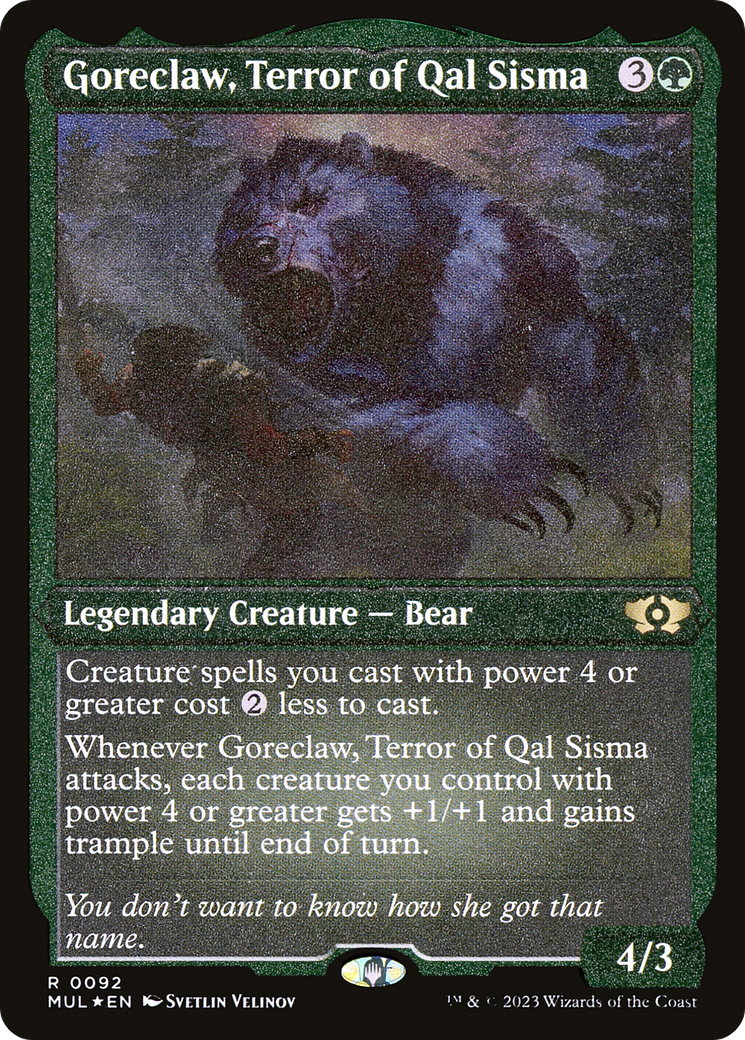 Goreclaw, Terror of Qal Sisma (Foil Etched) [Multiverse Legends] | Amazing Games TCG