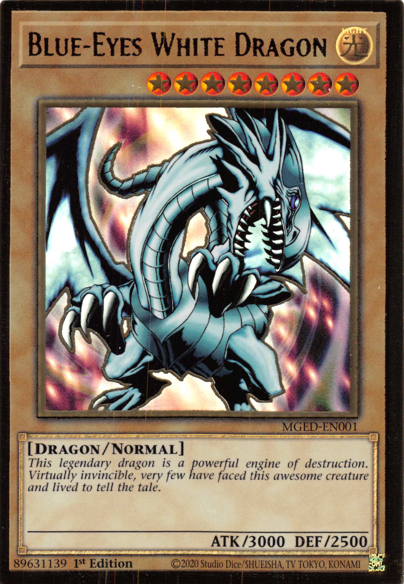 Blue-Eyes White Dragon (Alternate Art) [MGED-EN001] Gold Rare | Amazing Games TCG