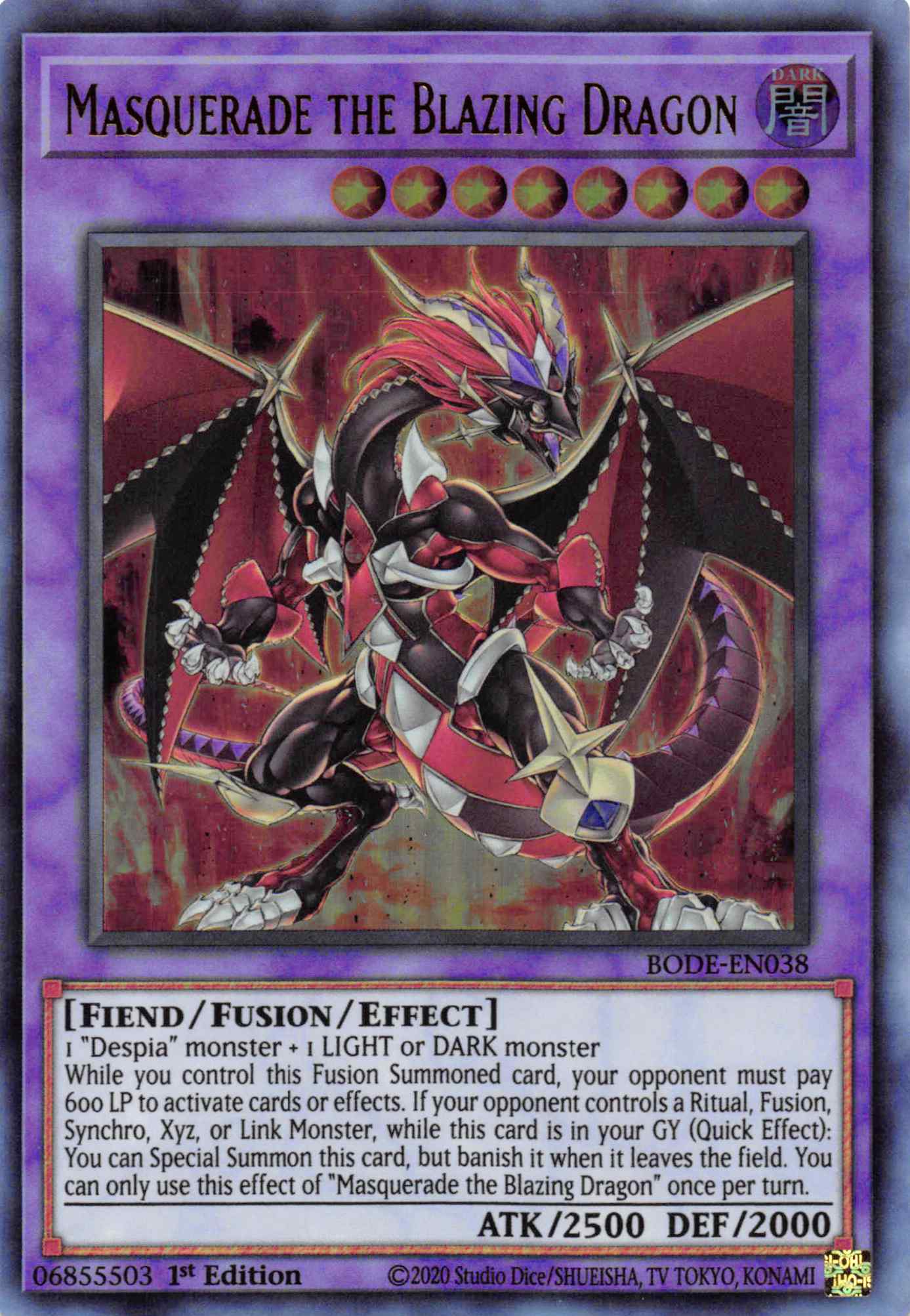 Masquerade the Blazing Dragon [BODE-EN038] Ultra Rare | Amazing Games TCG