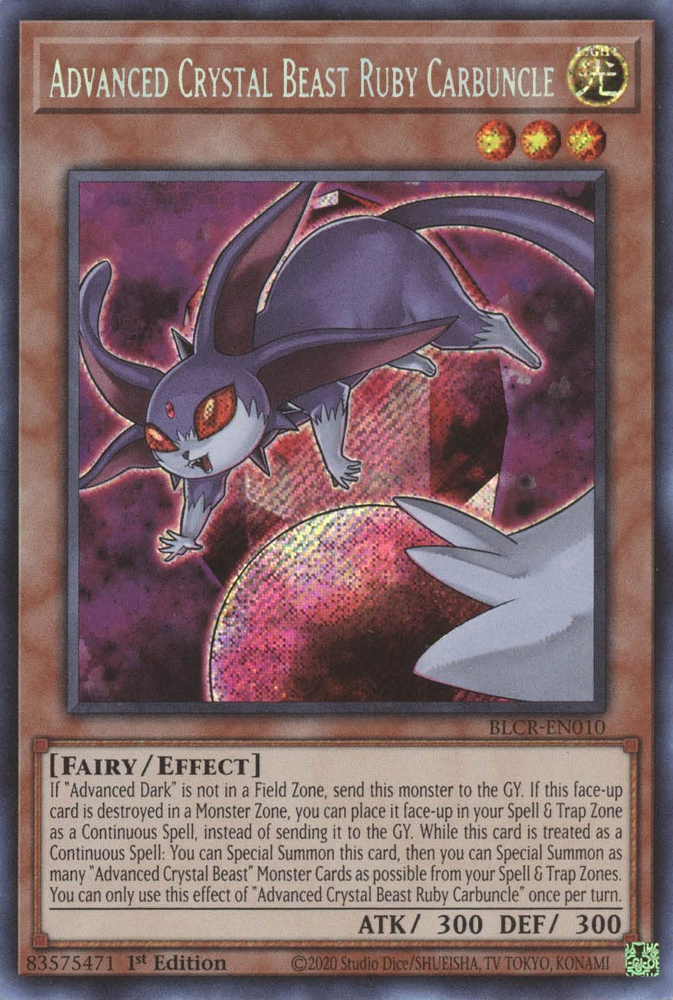 Advanced Crystal Beast Ruby Carbuncle [BLCR-EN010] Secret Rare | Amazing Games TCG