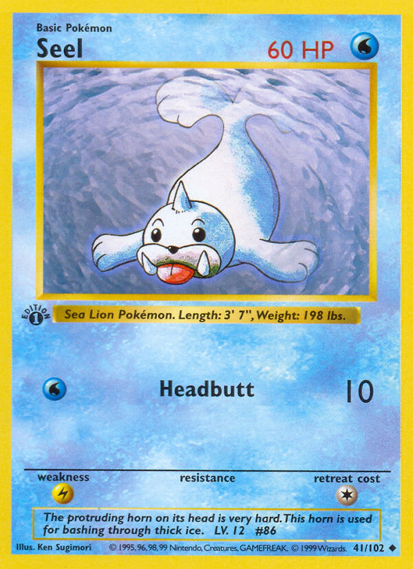 Seel (41/102) (Shadowless) [Base Set 1st Edition] | Amazing Games TCG