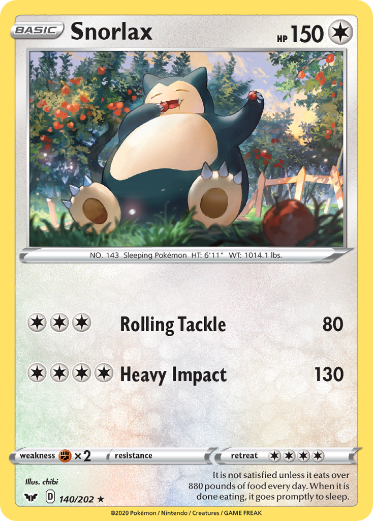 Snorlax (140/202) [Sword & Shield: Base Set] | Amazing Games TCG