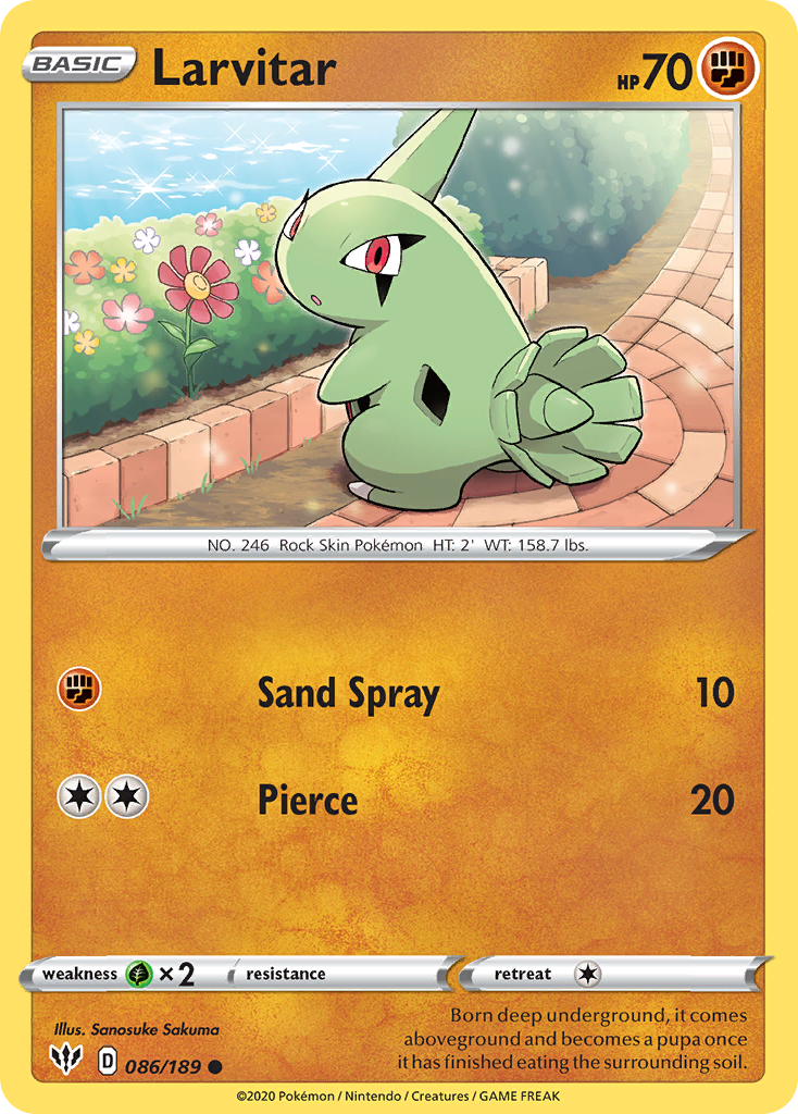 Larvitar (086/189) [Sword & Shield: Darkness Ablaze] | Amazing Games TCG