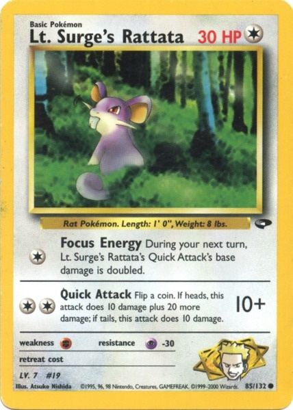 Lt. Surge's Rattata (85/132) [Gym Challenge Unlimited] | Amazing Games TCG