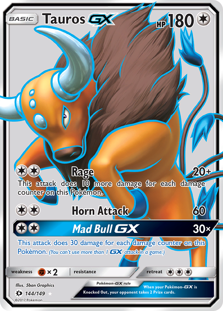 Tauros GX (144/149) [Sun & Moon: Base Set] | Amazing Games TCG