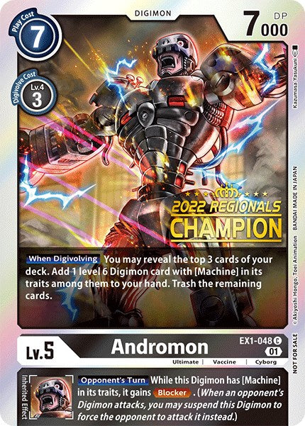 Andromon [EX1-048] (2022 Championship Online Regional) (Online Champion) [Classic Collection Promos] | Amazing Games TCG