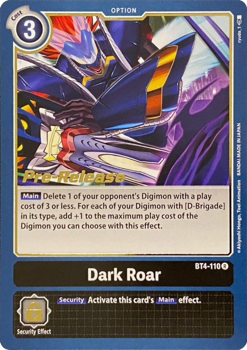 Dark Roar [BT4-110] [Great Legend Pre-Release Promos] | Amazing Games TCG