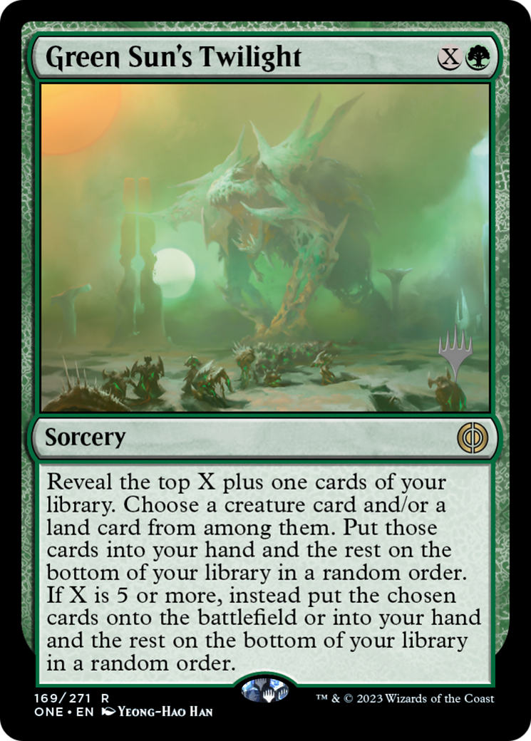 Green Sun's Twilight (Promo Pack) [Phyrexia: All Will Be One Promos] | Amazing Games TCG