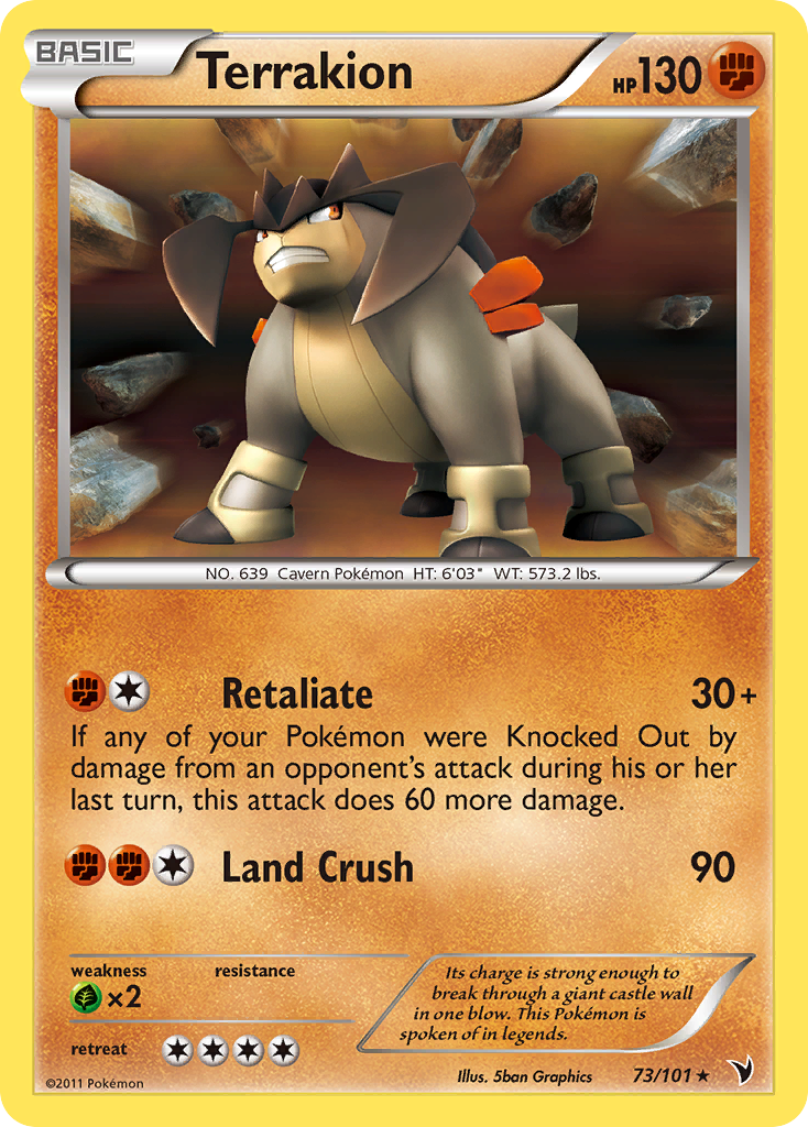 Terrakion (73/101) [Black & White: Noble Victories] | Amazing Games TCG