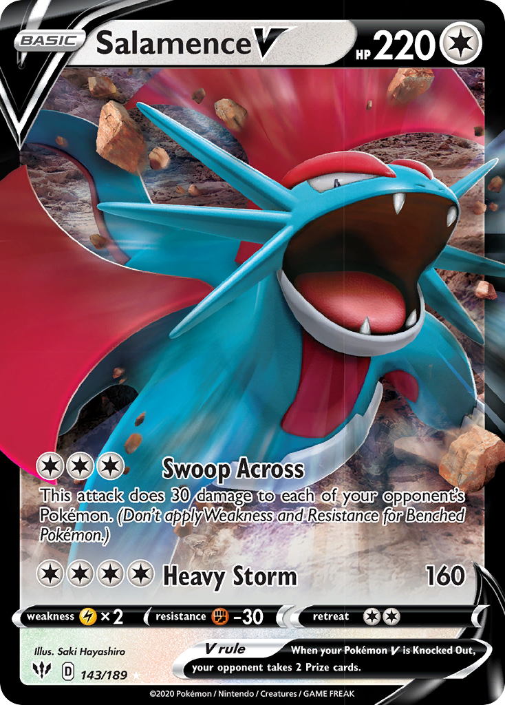 Salamence V (143/189) [Sword & Shield: Darkness Ablaze] | Amazing Games TCG