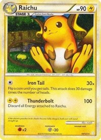 Raichu (10/123) (Cracked Ice Holo) [HeartGold & SoulSilver: Base Set] | Amazing Games TCG