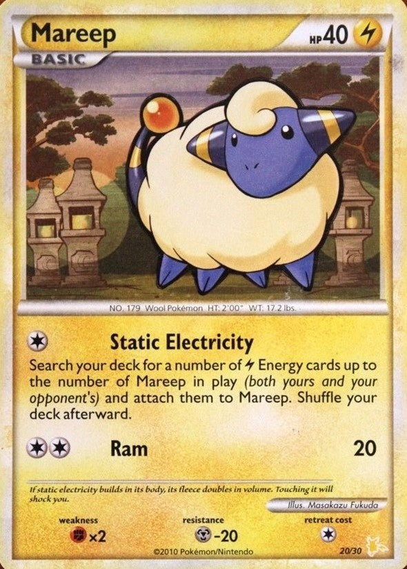 Mareep (20/30) [HeartGold & SoulSilver: Trainer Kit - Raichu] | Amazing Games TCG