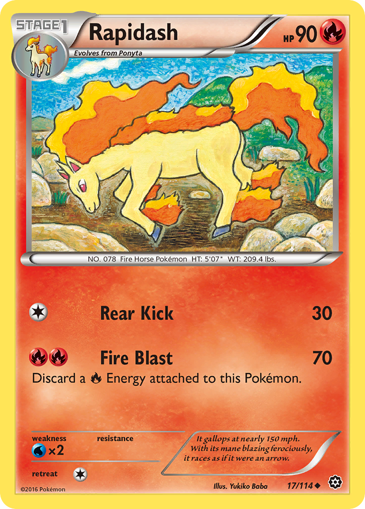 Rapidash (17/114) [XY: Steam Siege] | Amazing Games TCG