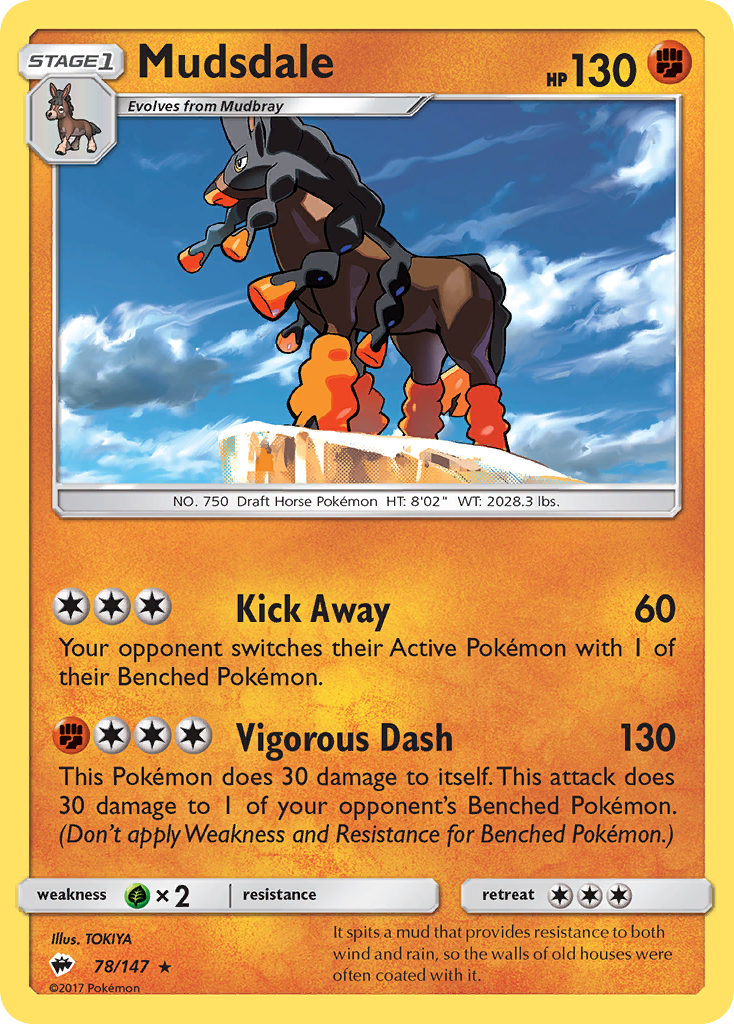 Mudsdale (78/147) [Sun & Moon: Burning Shadows] | Amazing Games TCG