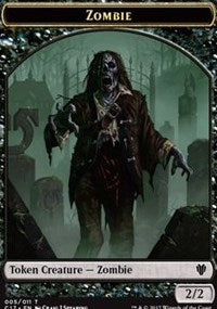 Zombie (005) // Gold (010) Double-sided Token [Commander 2017 Tokens] | Amazing Games TCG
