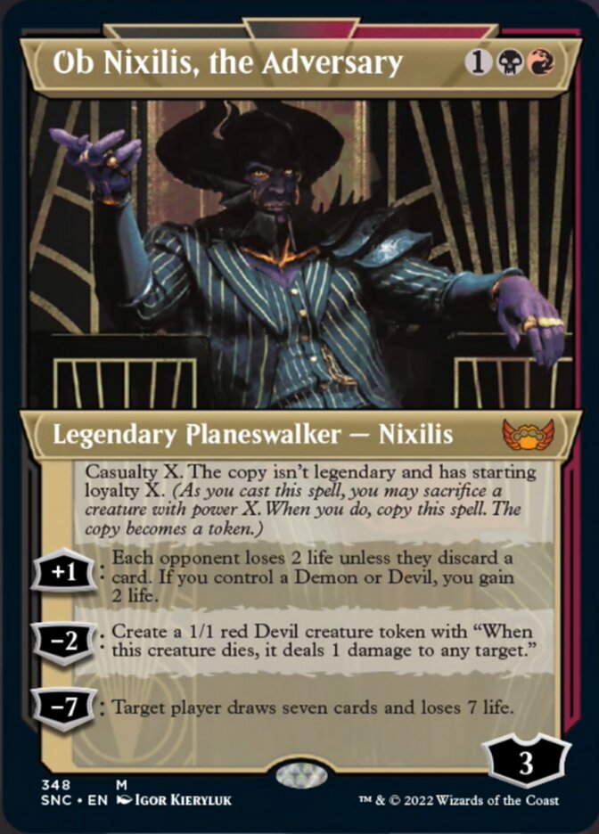 Ob Nixilis, the Adversary (Showcase Art Deco) [Streets of New Capenna] | Amazing Games TCG