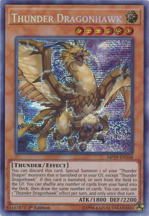 Thunder Dragonhawk [MP19-EN168] Prismatic Secret Rare | Amazing Games TCG