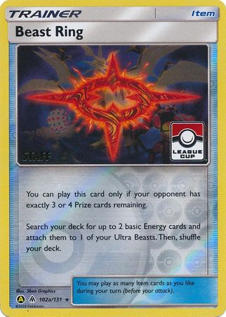 Beast Ring (102a/131) (League Promo Staff) [Sun & Moon: Forbidden Light] | Amazing Games TCG