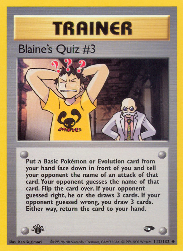 Blaine's Quiz #3 (112/132) [Gym Challenge 1st Edition] | Amazing Games TCG