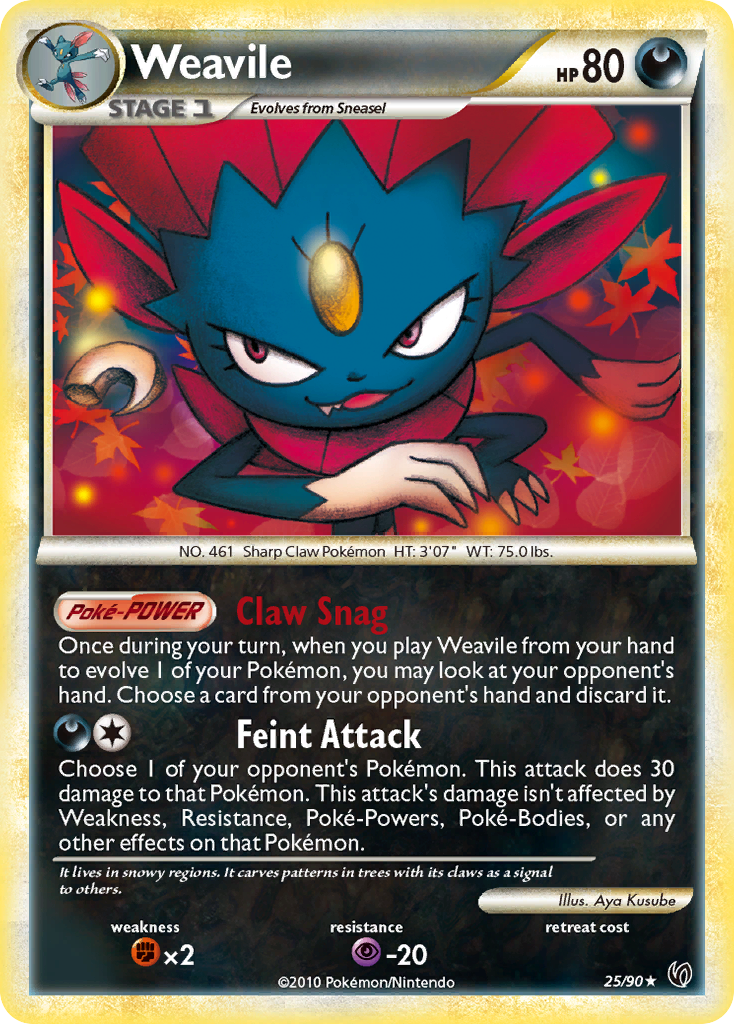 Weavile (25/90) [HeartGold & SoulSilver: Undaunted] | Amazing Games TCG