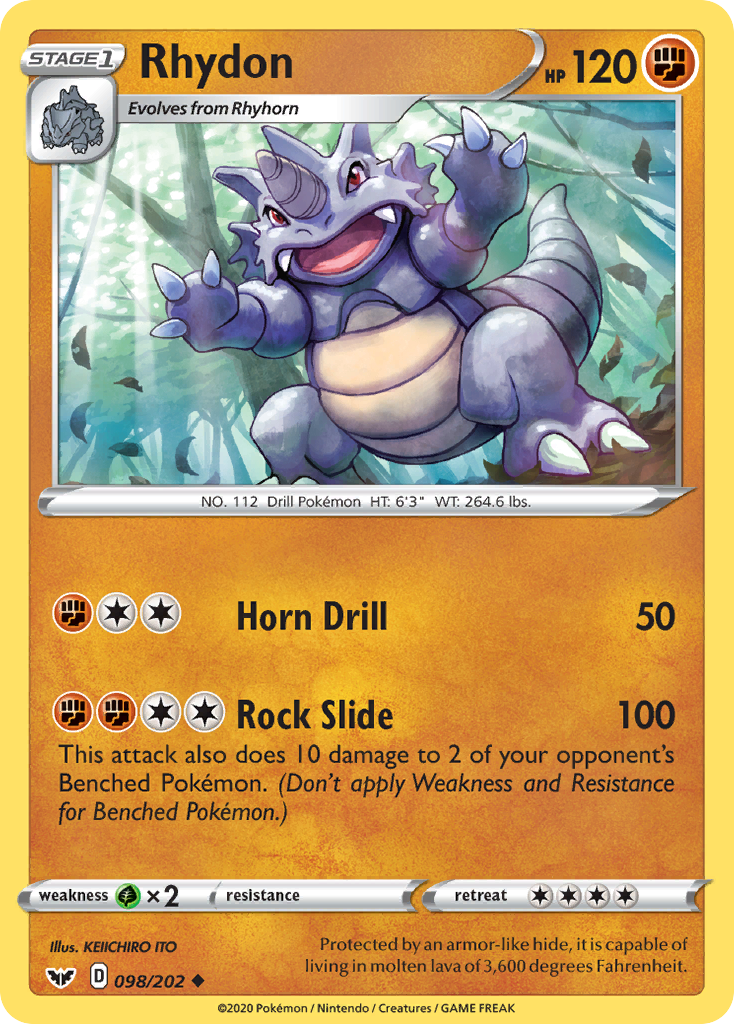 Rhydon (098/202) [Sword & Shield: Base Set] | Amazing Games TCG