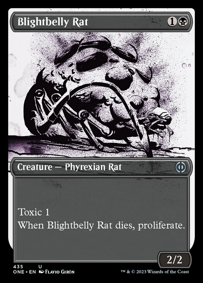 Blightbelly Rat (Showcase Ichor Step-and-Compleat Foil) [Phyrexia: All Will Be One] | Amazing Games TCG