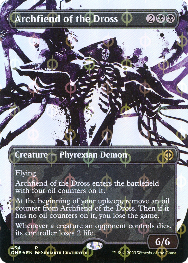 Archfiend of the Dross (Borderless Ichor Step-and-Compleat Foil) [Phyrexia: All Will Be One] | Amazing Games TCG