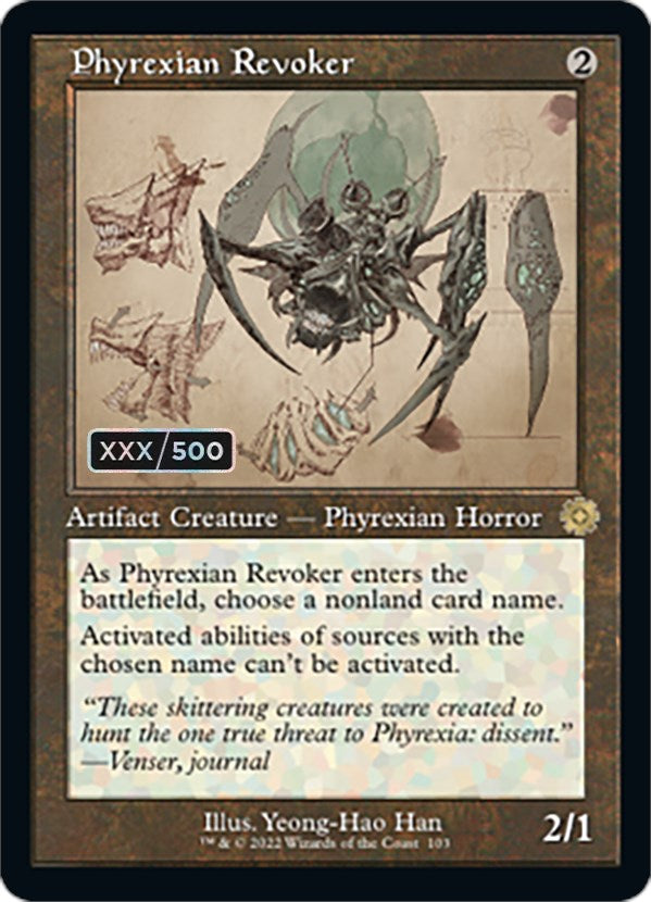 Phyrexian Revoker (Retro Schematic) (Serial Numbered) [The Brothers' War Retro Artifacts] | Amazing Games TCG