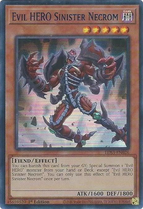 Evil HERO Sinister Necrom (Blue) [LDS3-EN026] Ultra Rare | Amazing Games TCG