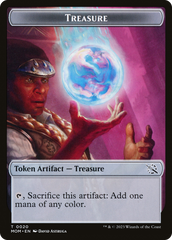 Treasure (20) // Teferi Akosa of Zhalfir Emblem Double-Sided Token [March of the Machine Tokens] | Amazing Games TCG