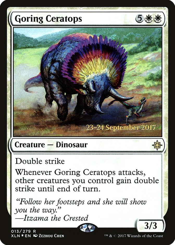 Goring Ceratops  [Ixalan Prerelease Promos] | Amazing Games TCG