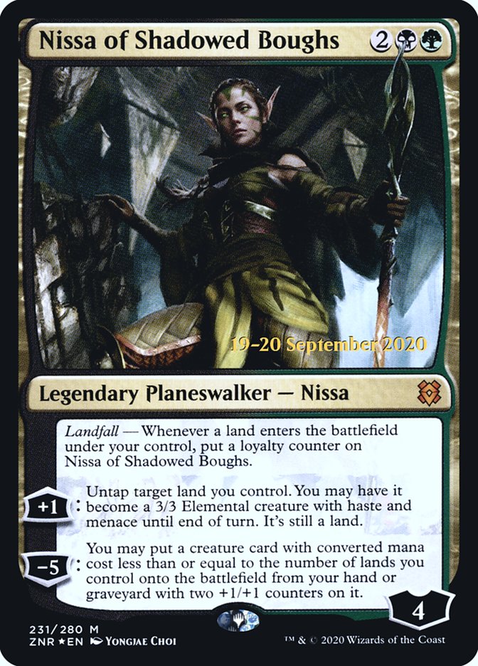 Nissa of Shadowed Boughs  [Zendikar Rising Prerelease Promos] | Amazing Games TCG