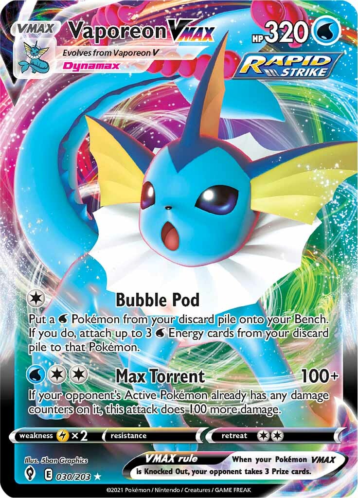 Vaporeon VMAX (030/203) [Sword & Shield: Evolving Skies] | Amazing Games TCG