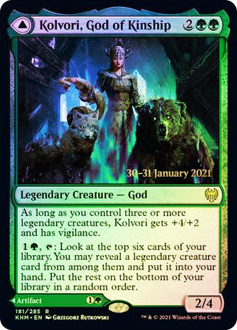 Kolvori, God of Kinship // The Ringhart Crest   [Kaldheim Prerelease Promos] | Amazing Games TCG